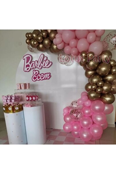 LOTUS PARTY 100 Pieces - Barbie Themed Balloon Chain Set ( Pink - Powder Pink...