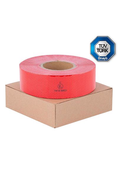 Telvesse Reflective Reflective Strip Tape Tuvturk Compatible C E1 Approved Tape Red 50 Meters 1 Ball