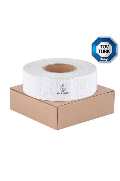 Telvesse Reflective Reflective Strip Tape Tuvturk Compatible C E1 Approved Tape White 50 Meters 1 Ball
