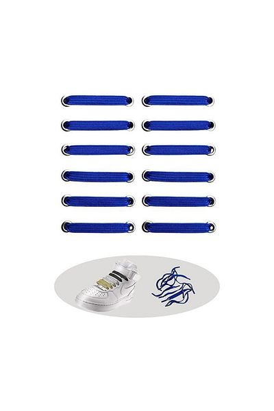 Dopar Practical Flat Flexible Shoelaces Elastic Laces 1 Pair-12 Pieces