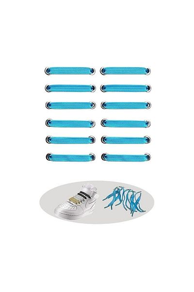 Dopar Practical Flat Flexible Shoelaces Elastic Laces 1 Pair-12 Pieces