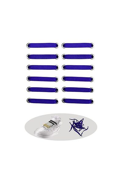 Dopar Practical Flat Flexible Shoelaces Elastic Laces 1 Pair-12 Pieces