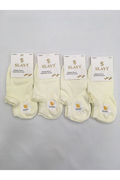 Slayt 4 τεμάχια Cotton Modal Mixed μονόχρωμα λεπτά καλοκαιρινά γυναικεία αόρατα μποτάκια (sneakers)