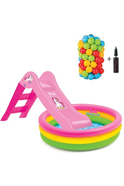 hediyecik Aqua Park Ev Içi Kaydıraklı Havuz Seti 86x25 Cm