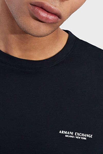 Armani Exchange Βαμβακερό μπλουζάκι με κανονική εφαρμογή ανδρικό μπλουζάκι με λαιμόκοψη 8nzt91 Z8h4z 1510