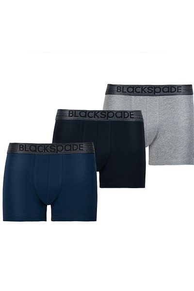 Blackspade Modern Basics Shorty 3-pack Γκρι-σκούρο μπλε-μαύρο Boxer 9472