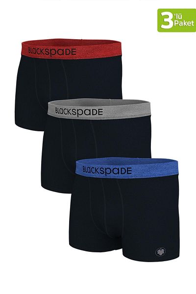Blackspade Μοντέρνο Basic 3'lü Μαύρος Boxer 9471