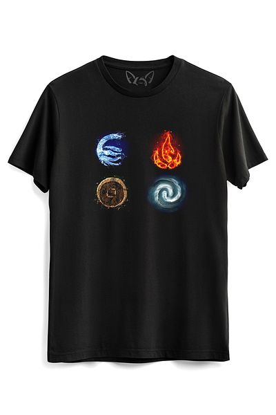 Alfa Tshirt Avatar The Last Airbender Anime Printed Black T-shirt