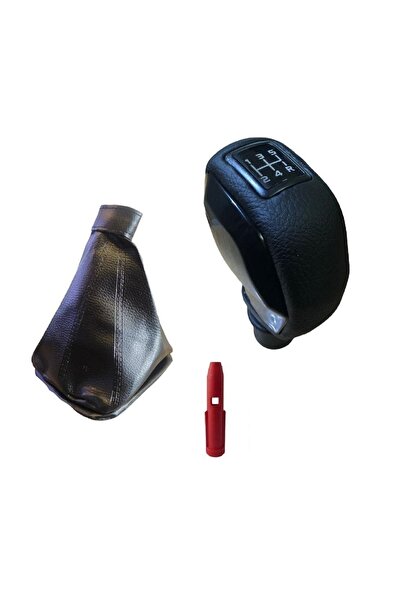 Moda Garage Tofaş  Uyumlu Deri Kaplama Siyah Spor Vites Topuzu Ve Vites Körüğü