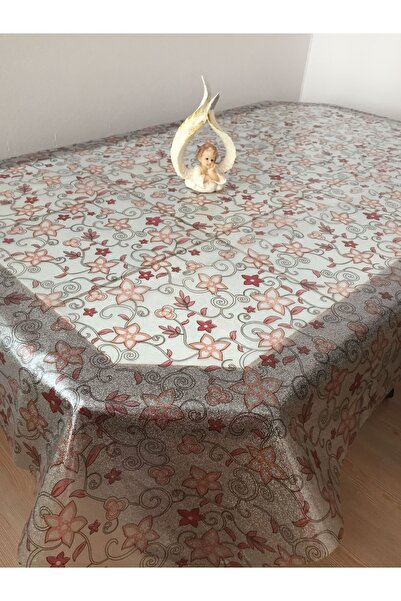 CLK Home Şeffaf Simli Mor Çicekli Pvc Muşamba Leke Tutmaz,kolay Silinebilir M...