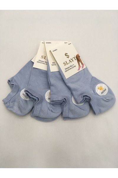 Slayt 4 bucăți de papuci invizibili pentru femei, în amestec modal de bumbac, de culoare uni, subțiri de vară (adidași)