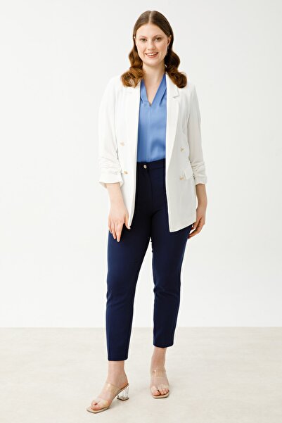 Ekol Ecru Women's Jacket - With Cover Pocket, Model6055510