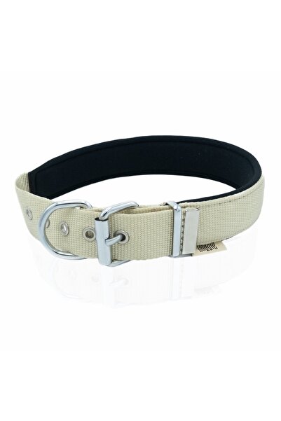 Doggie Konforlu Dokumadan El Yapımı Çivili Köpek Boyun Tasması 3x42-50cm K.haki