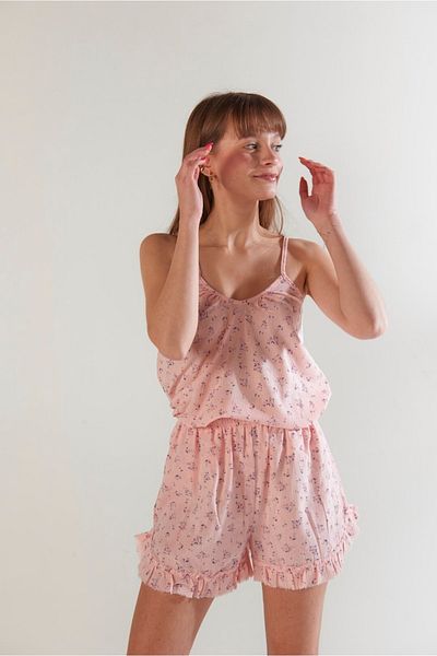Serbella Set pantaloni scurți cu bretele - model floral
