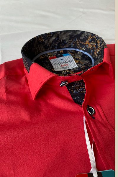 Louis Kids Pink Turquoise Detailed Children's Shirt