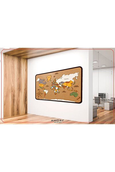 Amorf Design Amorfoz Ahşap Dünya Haritası Katmanlı 140x90 cm