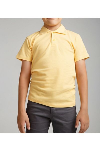 BLUEMOOR Unisex Παιδικό κίτρινο σχολικό μπλουζάκι με λαιμόκοψη με κοντό μανίκι