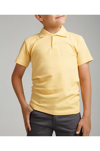 BLUEMOOR Unisex Παιδικό κίτρινο σχολικό μπλουζάκι με λαιμόκοψη με κοντό μανίκι