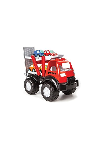 PİLSAN Power Transport Truck Toy Car Carrying Truck and 4 Car Set