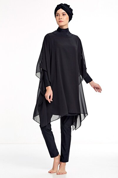 Adasea Μαύρο Pareo Hijab Tulle σε μαγιό 2022 Νέα σεζόν