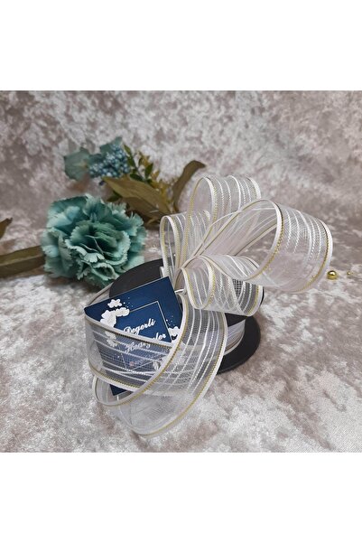 Değerlihediyeler 2,5 Cm Albă Gülbant Snur Ribbon 20 Mt.