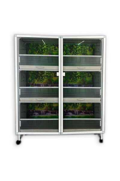 İstanbul Kafes -pdm06 Pvc Dolap, Kanarya Üretim Kafesi, Kanarya Kafesi - Kuş Dolabı (MONTAJLI KURULU GÖNDERİM)