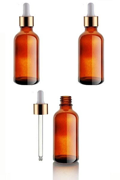 Milea Amber Şişe Cam Damlalık 50 Ml 3 Adet
