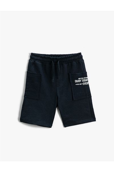Koton Shorts Elastic Waist Printed Pocket Cotton