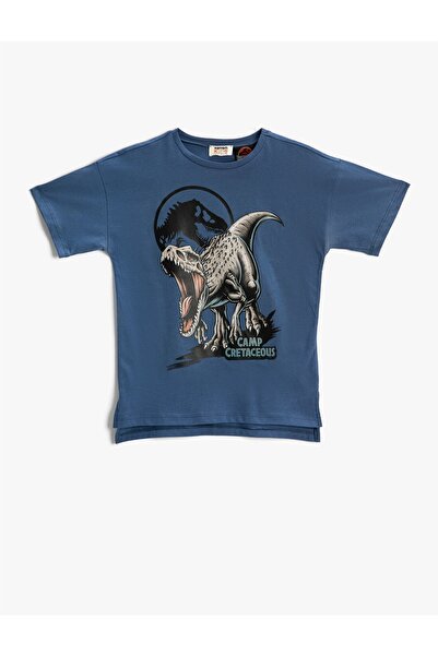 Koton Camp Cretaceous Dinosaur Nyomtatott póló Jurassic World Licensed Cotton