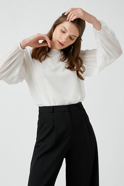 Koton Langärmlige Bluse mit Tülldetails