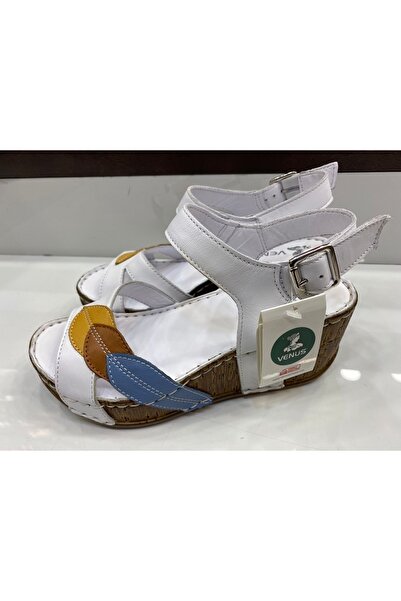 Venüs 2113502 White Leather Casual Women's Sandals