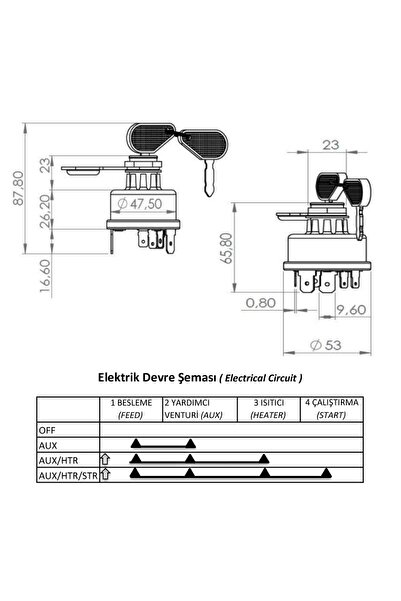 allestock Massey Ferguson Marşlı Kontak Anahtarı - Yeni Model - Lucas 35670, 34228