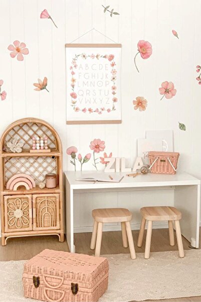 WALLHUMAN Düşen Çiçekler Çocuk Odası Duvar Stickerı