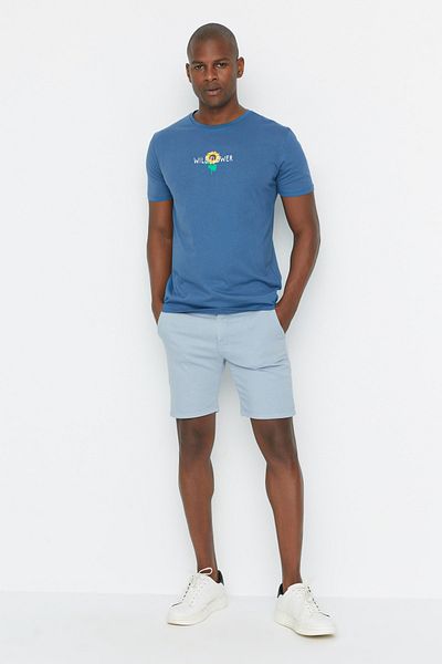 Trendyol Collection Kék Slim Fit rövid hosszúságú Chino rövidnadrág TMNSS22SR00030