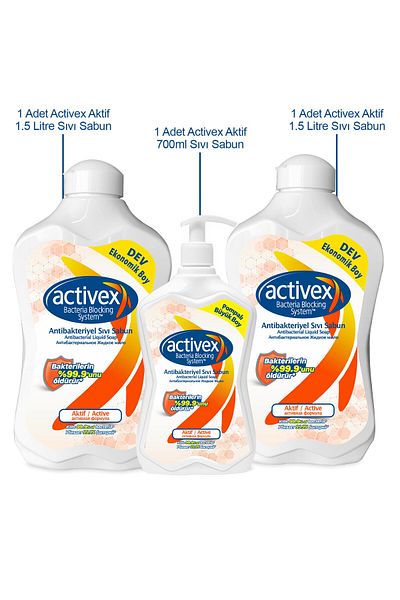 Activex Antibacterial Liquid Soap Active 1.5+1.5+700ml