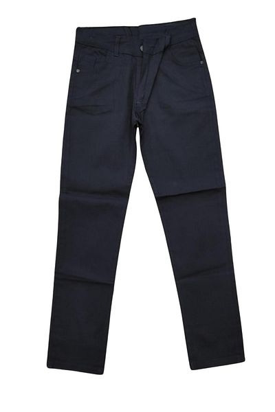 MUSİ Children's Navy Blue Linen Full Lycra Trousers