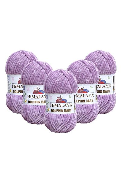 Himalaya Dolphin Baby Velvet Rope 5 Πακέτο - 80334 Μαλακό Λιλά - 100 Γρ. 120 χλμ.