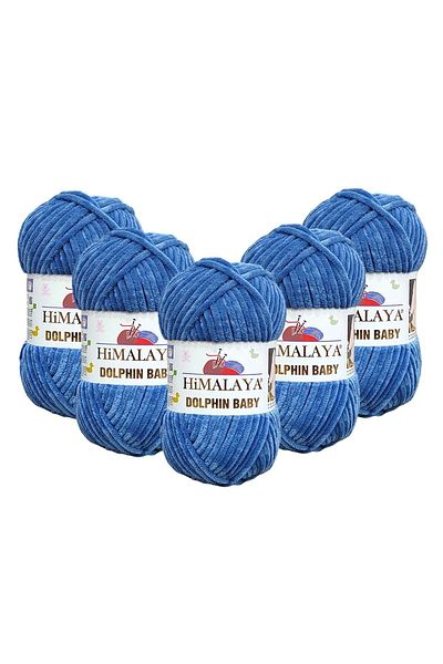 Himalaya Dolphin Baby Denim Blue Velvet - Pack of 5 - 80341 - 100Gr 120Mt