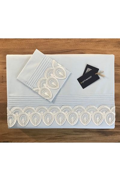 Çeyiz Bahçesi Set cuvertură dublă Damla Ice Blue