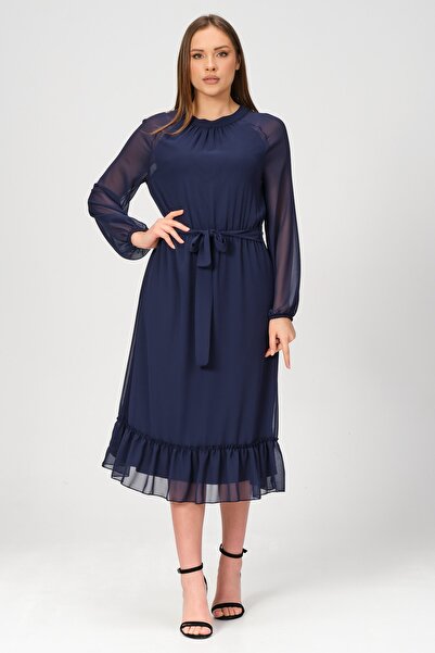 Shahiqa Astarlı Şık Şifon Elbise