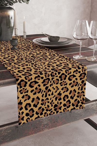 Vagonik Ψηφιακός τυπωμένος δρομέας Leopard Pattern 140x40
