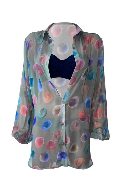 Bolder Jasmine Khaki Geometric Beach Shirt