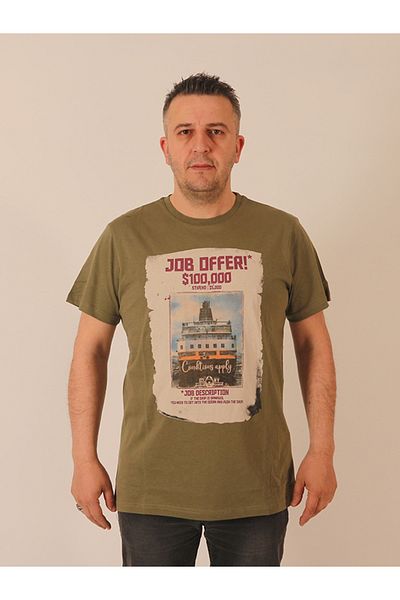 rood Χακί Unisex κοντομάνικο μπλουζάκι