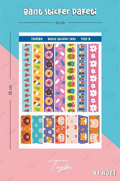 TUGİBU Tape Sticker Set 97 Pieces