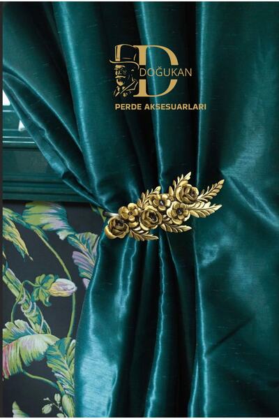 Doğukan perde aksesuarları Küçük Gül Yaprak Kolbağı Renso Altın Varak (1 ADET)