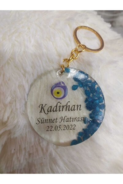 Magnet Epolsi Anahtarlık Mavi Taşlı Saydam Hediyelik 25 Adet