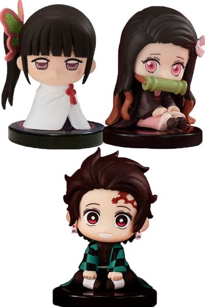 BANDAI Q Posket Kimetsu No Yaiba Anıme Manga Figür 4 - 5 Cm - 3 Lü Set 4