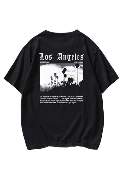 Deocept Tricou oversize cu imprimeu unisex Los Angeles în față și în spate
