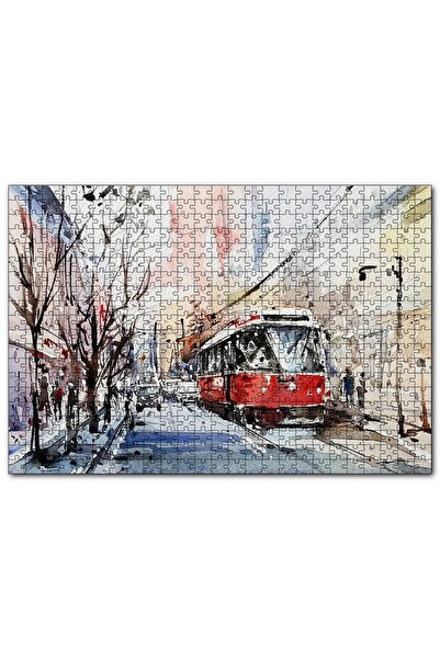 Cakapuzzle مركبات الترام والمشاة في شارع تورنتو 500 قطعة لغز الصور المقطوعة م...
