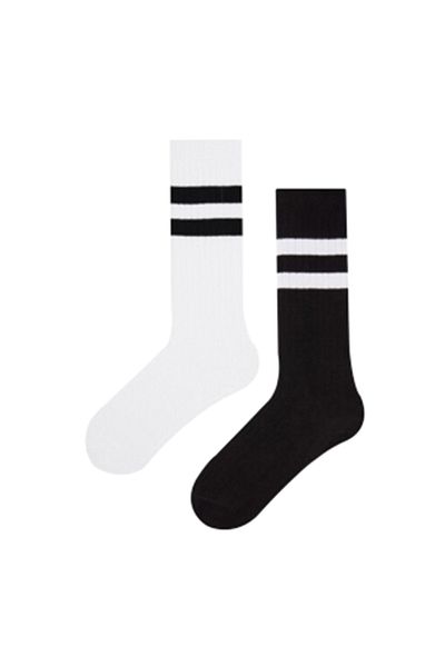 MEM SOCKS Комплект от 2 детски чорапи до коляното на райета